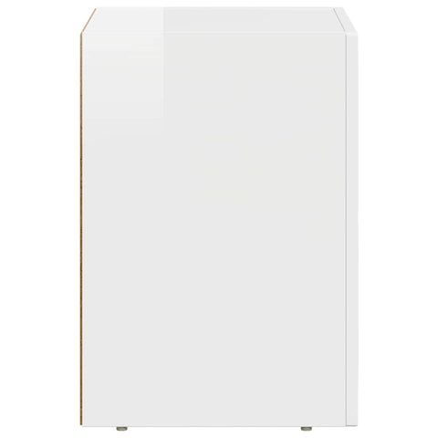 vidaXL Bedside Table High Gloss White 29.5 x 35 x 50 cm