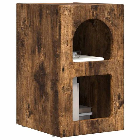 vidaXL Bedside Table Smoked Oak 29.5 x 35 x 50 cm Engineered Wood
