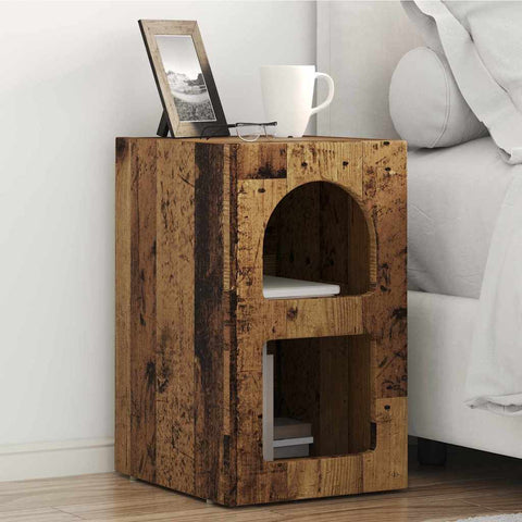 vidaXL Bedside Table 2 pcs Old Wood 29.5 x 35 x 50 cm Engineered Wood