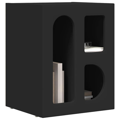 vidaXL Bedside Table Black 40 x 35 x 50 cm Engineered Wood
