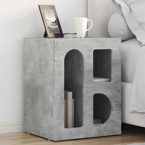 vidaXL Bedside Table Concrete Grey 40 x 35 x 50 cm Engineered Wood