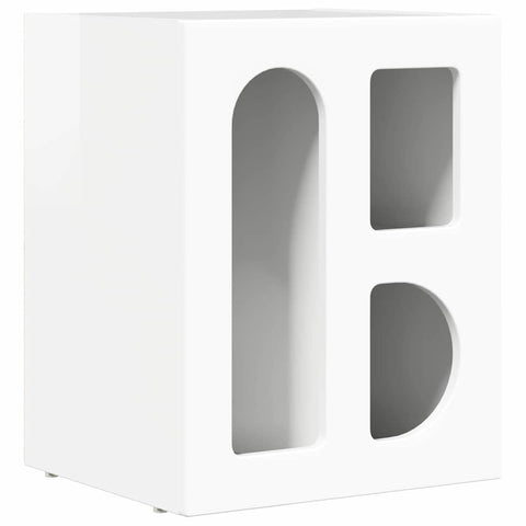 vidaXL Bedside Table High Gloss White 40 x 35 x 50 cm Engineered Wood