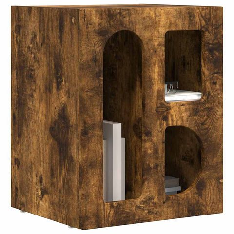 vidaXL Bedside Table Smoked Oak 40 x 35 x 50 cm Engineered Wood