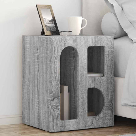 vidaXL Bedside Table Grey Sonoma 40 x 35 x 50 cm Engineered Wood