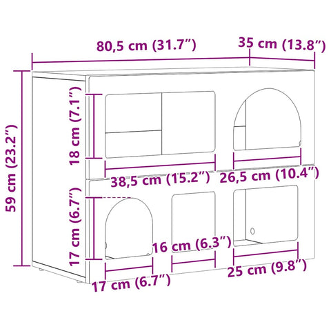 vidaXL Sideboard White 80.5 x 35 x 59 cm Engineered Wood