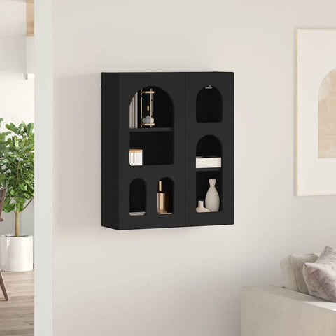 vidaXL Hanging Cabinet Black 59 x 20 x 71.5 cm Engineered Wood