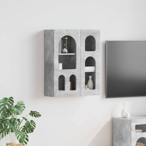 vidaXL Hanging Cabinet Concrete Grey 59 x 20 x 71.5 cm Engineered Wood