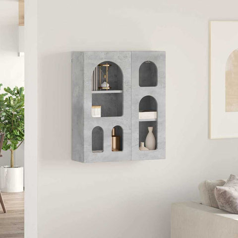 vidaXL Hanging Cabinet Concrete Grey 59 x 20 x 71.5 cm Engineered Wood