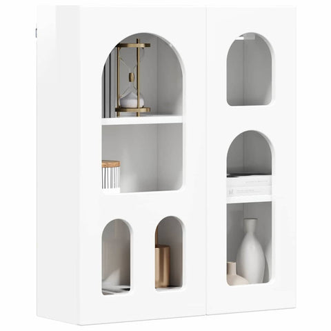 vidaXL Hanging Cabinet with Shelf High Gloss White 59 x 20 x 71.5 cm