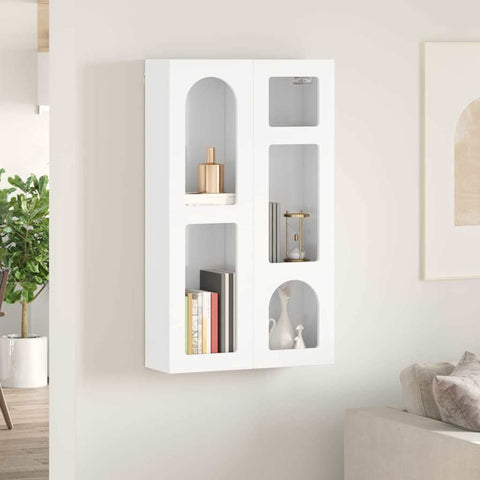 vidaXL Hanging Cabinet with Shelf High Gloss White 59 x 20 x 100 cm