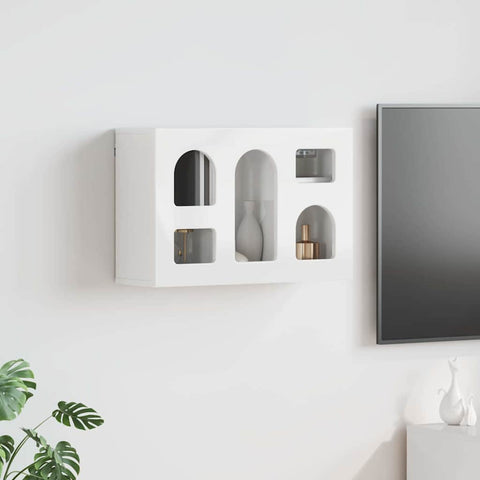 vidaXL Hanging Cabinet with Shelf High Gloss White 60 x 20 x 40 cm