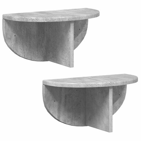 vidaXL Wall Shelf 2 pcs Concrete Grey 38 x 19 x 19 cm Engineered Wood