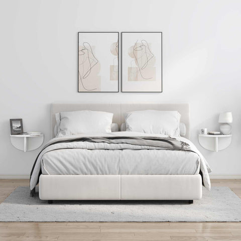 vidaXL Wall Shelf Wall-mounted 2 pcs High Gloss White 38 x 19 x 19 cm