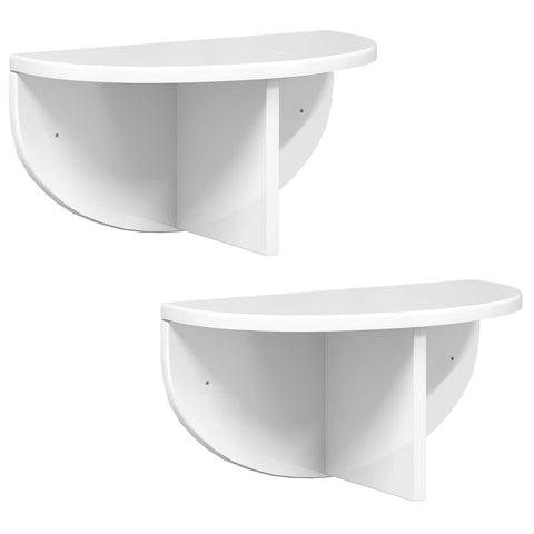 vidaXL Wall Shelf Wall-mounted 2 pcs High Gloss White 38 x 19 x 19 cm