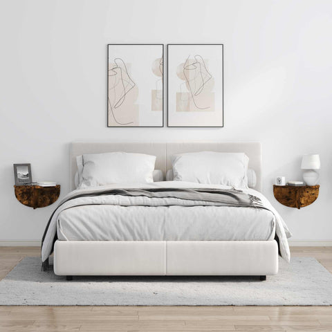 vidaXL Wall Shelf Smoked Oak 38 x 19 x 19 cm Engineered Wood