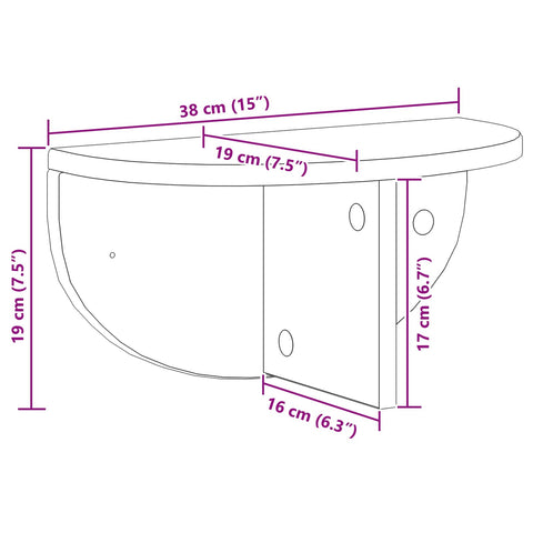 vidaXL Wall Shelf Old Wood 38 x 19 x 19 cm Engineered Wood