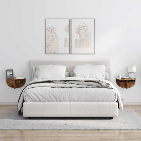 vidaXL Wall Shelf 2 pcs Old Wood 38 x 19 x 19 cm Engineered Wood