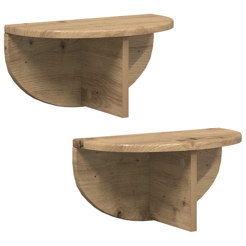 vidaXL Wall Shelf 2 pcs Artisan Oak 38 x 19 x 19 cm Engineered Wood