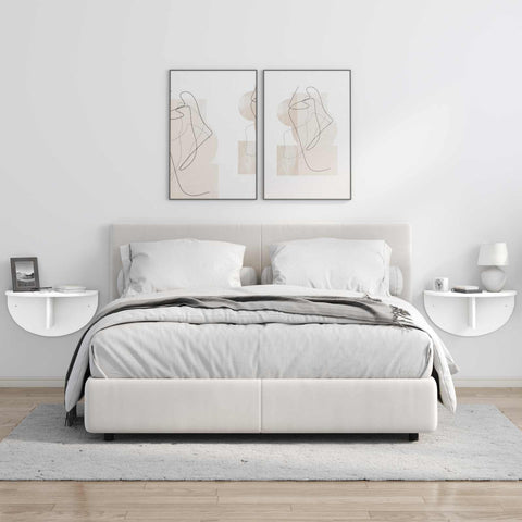 vidaXL Wall Shelf 2 pcs White 48 x 24 x 24 cm Engineered Wood