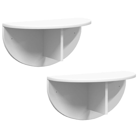 vidaXL Wall Shelf 2 pcs White 48 x 24 x 24 cm Engineered Wood