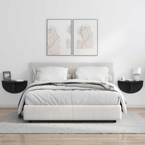 vidaXL Wall Shelf Wall-mounted Black 48 x 24 x 24 cm Engineered Wood