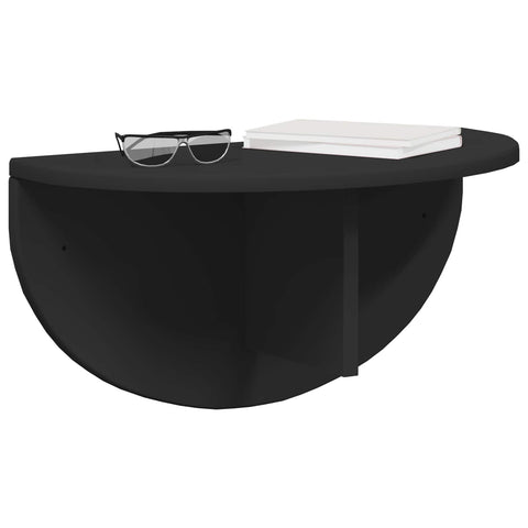 vidaXL Wall Shelf Wall-mounted Black 48 x 24 x 24 cm Engineered Wood