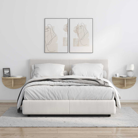 vidaXL Wall Shelf 2 pcs Sonoma Oak 48 x 24 x 24 cm Engineered Wood