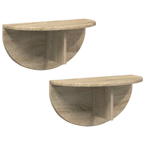vidaXL Wall Shelf 2 pcs Sonoma Oak 48 x 24 x 24 cm Engineered Wood