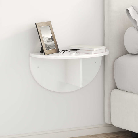 vidaXL Wall Shelf High Gloss White 48 x 24 x 24 cm Engineered Wood