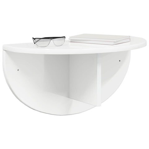 vidaXL Wall Shelf High Gloss White 48 x 24 x 24 cm Engineered Wood