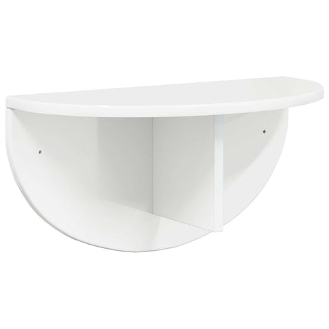 vidaXL Wall Shelf Wall-mounted 2 pcs High Gloss White 48 x 24 x 24 cm