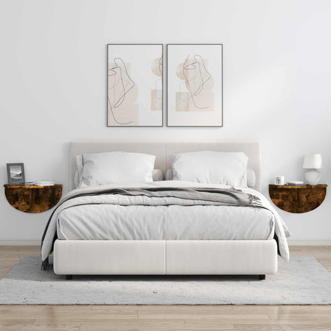 vidaXL Wall Shelf Smoked Oak 48 x 24 x 24 cm Engineered Wood