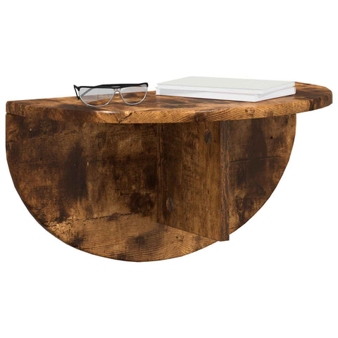 vidaXL Wall Shelf Smoked Oak 48 x 24 x 24 cm Engineered Wood