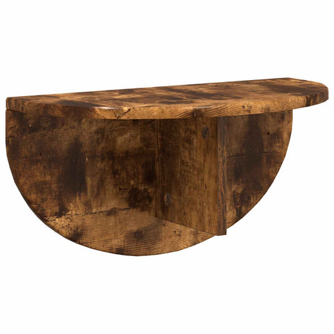 vidaXL Wall Shelf 2 pcs Smoked Oak 48 x 24 x 24 cm Engineered Wood