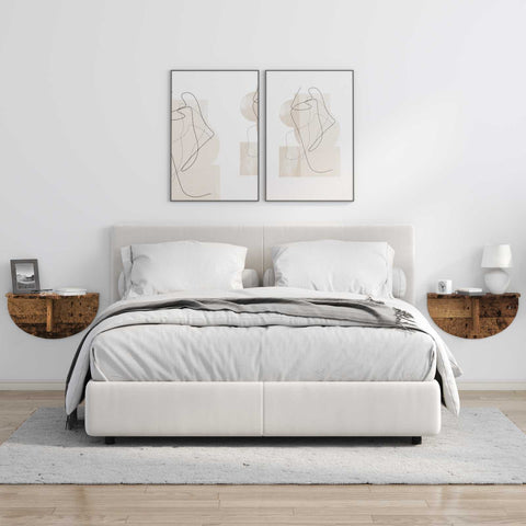 vidaXL Wall Shelf 2 pcs Old Wood 48 x 24 x 24 cm Engineered Wood