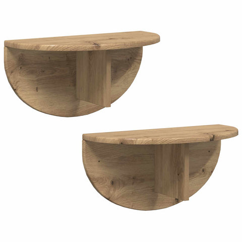 vidaXL Wall Shelf 2 pcs Artisan Oak 48 x 24 x 24 cm Engineered Wood