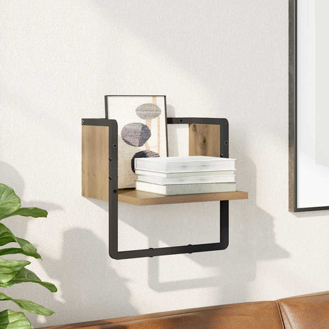 vidaXL Wall Shelf Artisian Oak 30 x 25 x 30 cm Engineered Wood