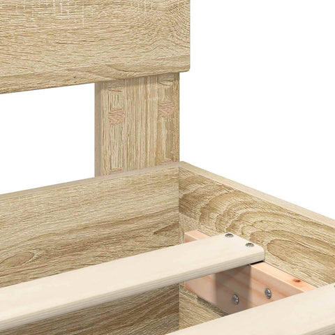 vidaXL Bed Frame with Shelf Sonoma Oak 75 x 190 cm Engineered Wood