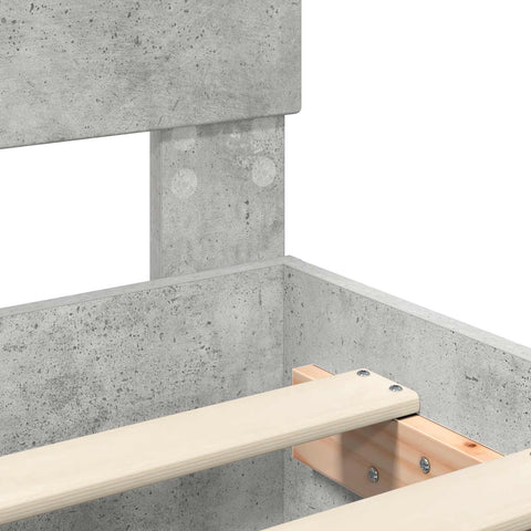 vidaXL Bed Frame Concrete Grey 90 x 200 cm Engineered Wood