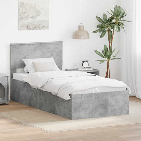 vidaXL Bed Frame Concrete Grey 90 x 200 cm Engineered Wood