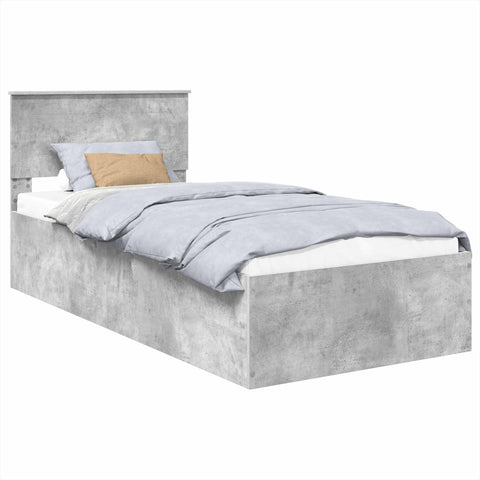 vidaXL Bed Frame Concrete Grey 90 x 200 cm Engineered Wood