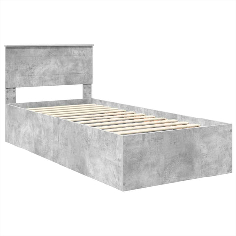 vidaXL Bed Frame Concrete Grey 90 x 200 cm Engineered Wood
