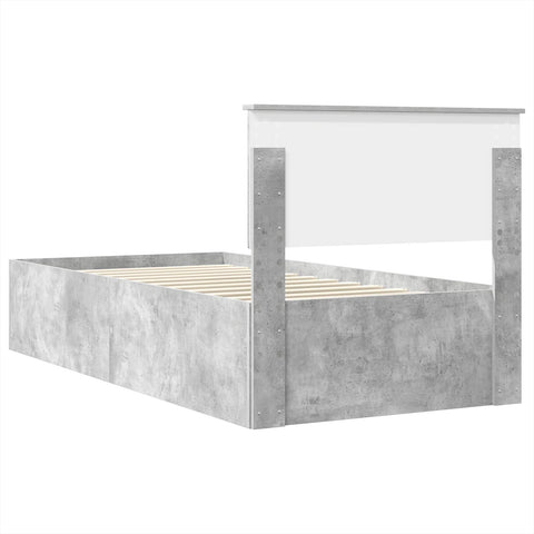 vidaXL Bed Frame Concrete Grey 90 x 200 cm Engineered Wood