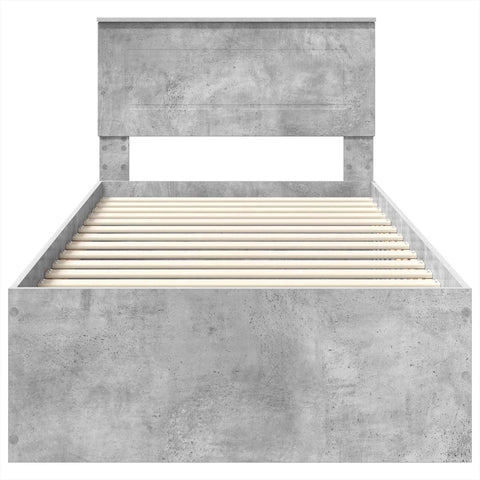 vidaXL Bed Frame Concrete Grey 90 x 200 cm Engineered Wood