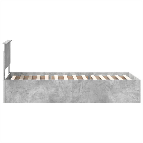 vidaXL Bed Frame Concrete Grey 90 x 200 cm Engineered Wood