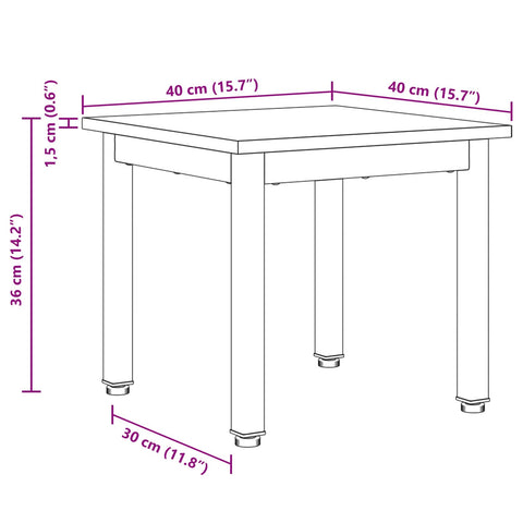 vidaXL Coffee Table Black Oak 40 x 40 x 36 cm Engineered Wood
