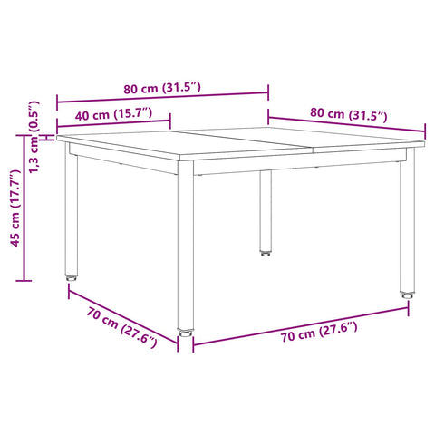 vidaXL Coffee Table Smoke Oak 80 x 80 x 45 cm Engineered Wood