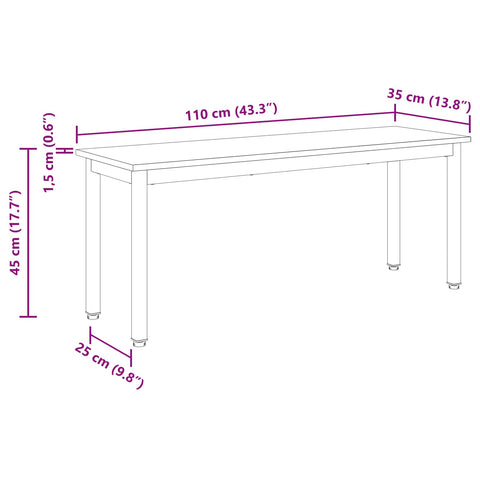 vidaXL Bench Old Wood 110 x 35 x 45 cm Engineered Wood