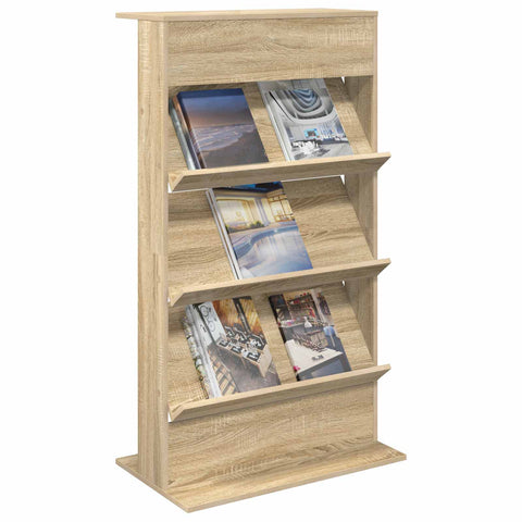 vidaXL Magazine Rack Sonoma Oak 70 x 41 x 126 cm Engineered Wood