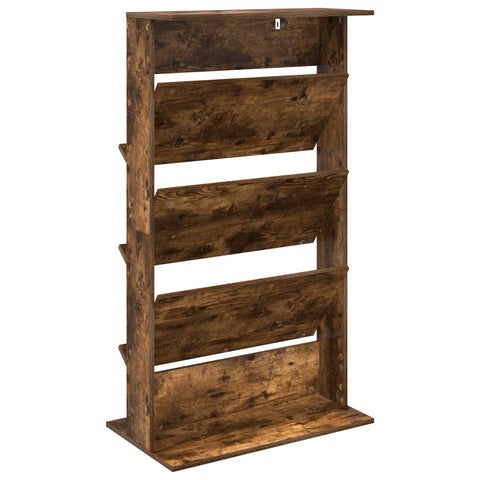 vidaXL Magazine Rack Smoked Oak 70 x 41 x 126 cm Engineered Wood